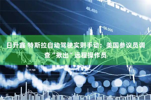 日升鑫 特斯拉自动驾驶实则手动：美国参议员调查“揪出”远程操作员