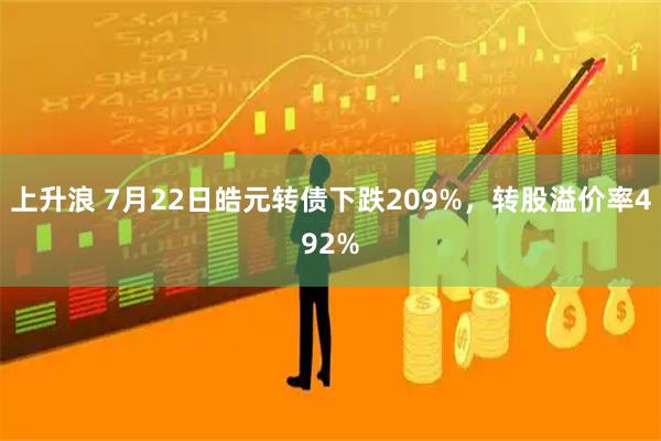 上升浪 7月22日皓元转债下跌209%，转股溢价率492%